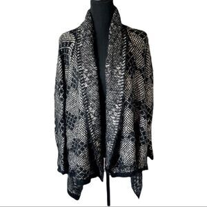 BCBGMaxAzria Furry Asymmetrical Open Cardigan X-LARGE